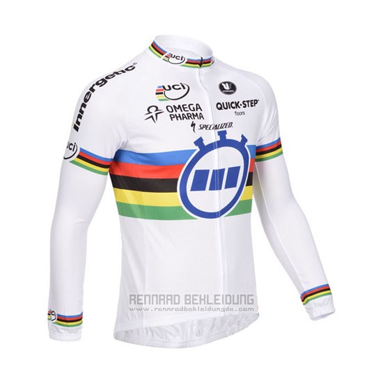 2013 Fahrradbekleidung UCI Weltmeister Lider Quick Step Trikot Langarm und Tragerhose